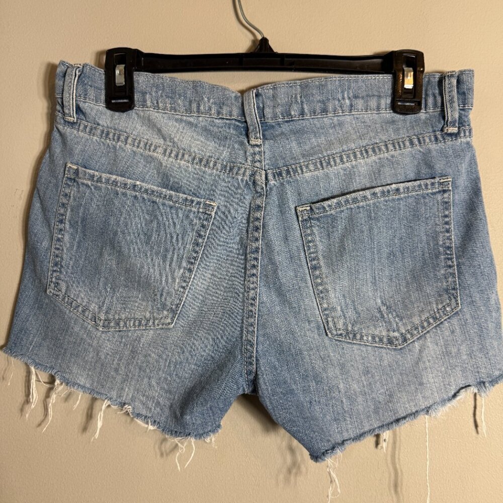 Pistola Distressed Cut Off Denim Jean Shorts Womens 27 Asher Blue Mid Rise Rigid - Picture 9 of 13